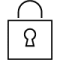 Icono candado en blanco y negro.